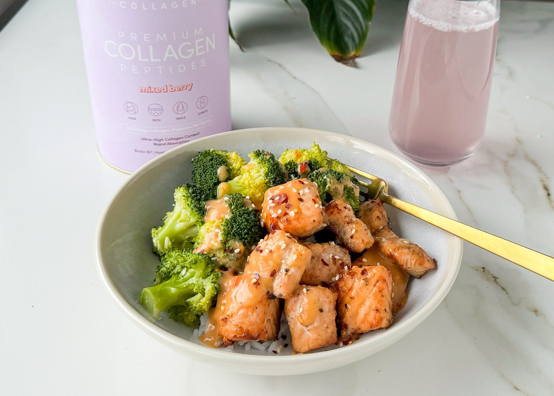 Salmon Bites with Rice and Broccoli - The Collagen Co.