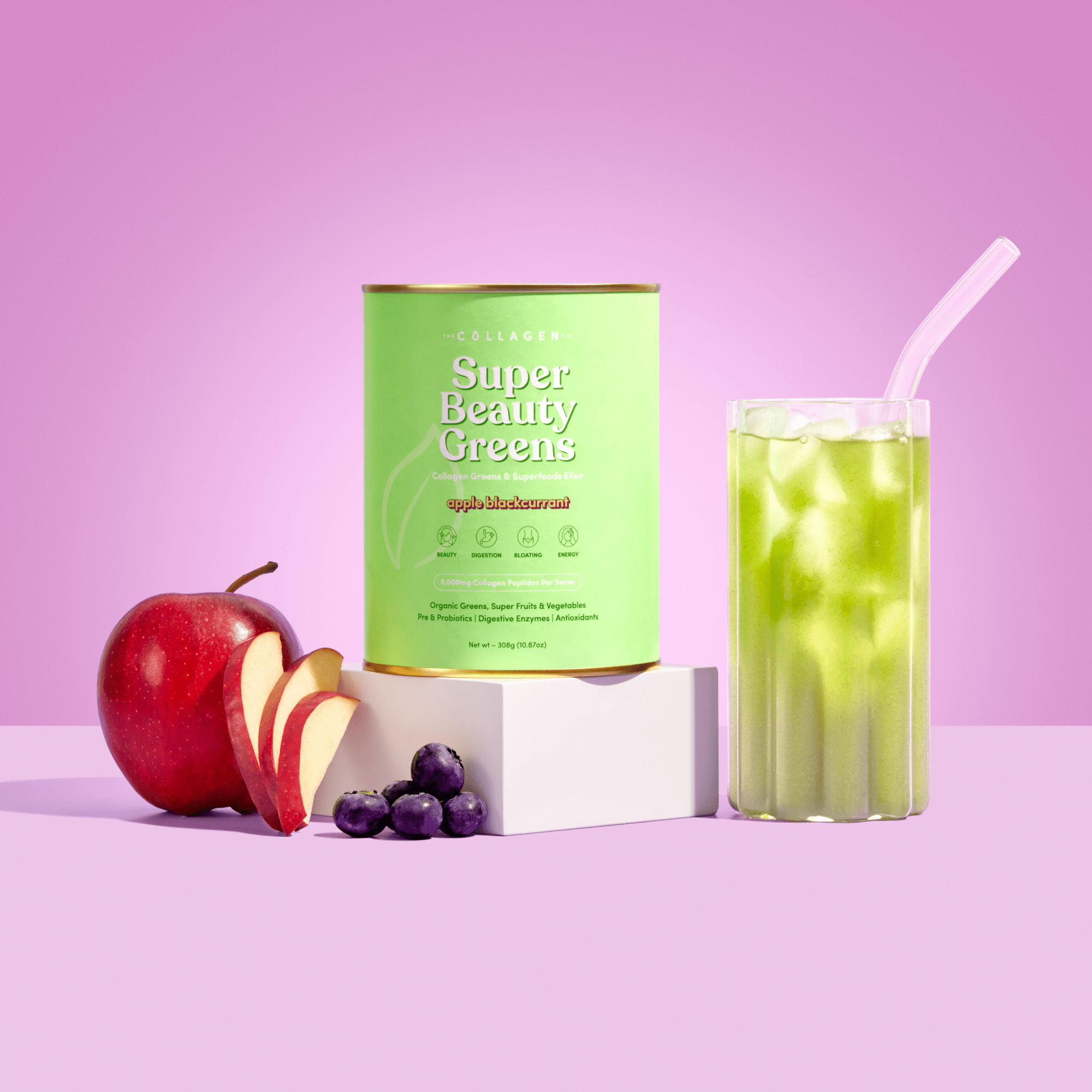 Apple Blackcurrant Super Beauty Greens - 308g - The Collagen Co.