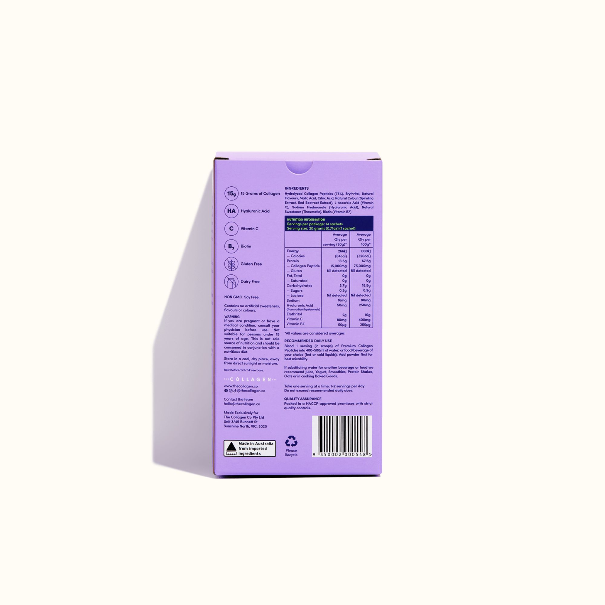 Purple Grape Collagen Sachets - 280g - The Collagen Co.