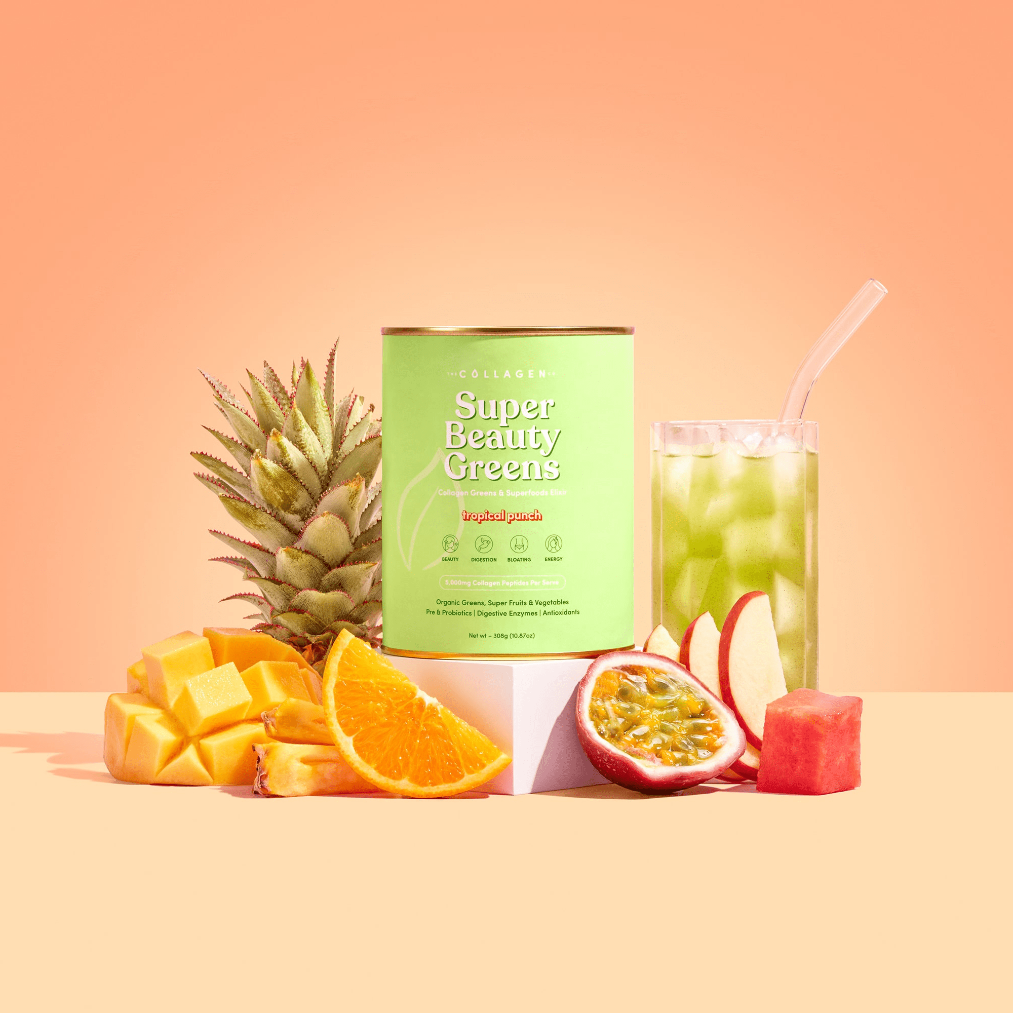 Tropical Punch Super Beauty Greens - 308g - The Collagen Co.